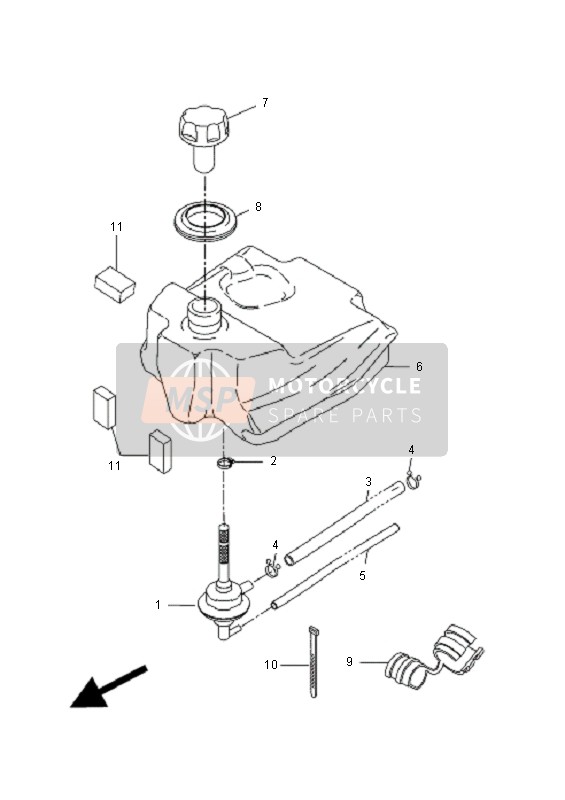 Yamaha CW50 2011 Réservoir d'essence pour un 2011 Yamaha CW50